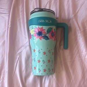 The Pioneer Woman 40 oz Brilliant Blooms Stainless Steel Tumbler White Blue